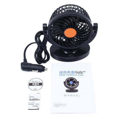 HUXIN HX-T306 6W 360 Degree Adjustable Rotation Low Noise Mini Electric Car Fan, DC 24V - Heating & Fans by PMC Jewellery | Online Shopping South Africa | PMC Jewellery | Buy Now Pay Later Mobicred