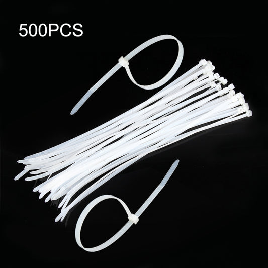 500 PCS 5mm*250mm Nylon Cable Ties(White) - Booster Cable & Clip by PMC Jewellery | Online Shopping South Africa | PMC Jewellery