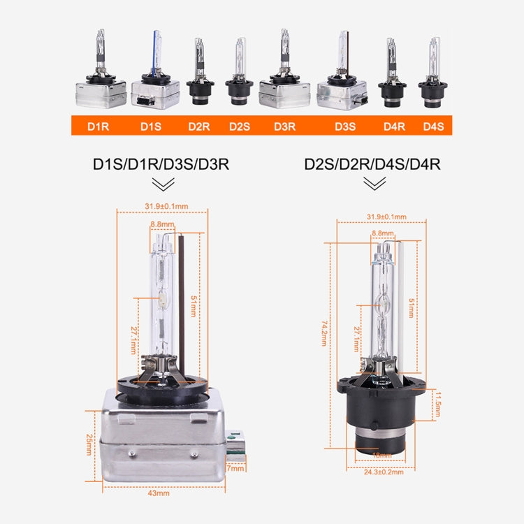 2 PCS D4S 35W 3800 LM 6000K HID Bulbs Xenon Lights Lamps, DC 12V(White Light) - Xenon Lights by PMC TechLife | Online Shopping South Africa | PMC TechLife | Buy Now Pay Later Mobicred