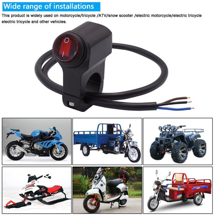 Motorcycle Headlight Auxiliary Light Waterproof Aluminum Alloy Single Flash Switches with Indicator Light - Electrical System by PMC Jewellery | Online Shopping South Africa | PMC Jewellery