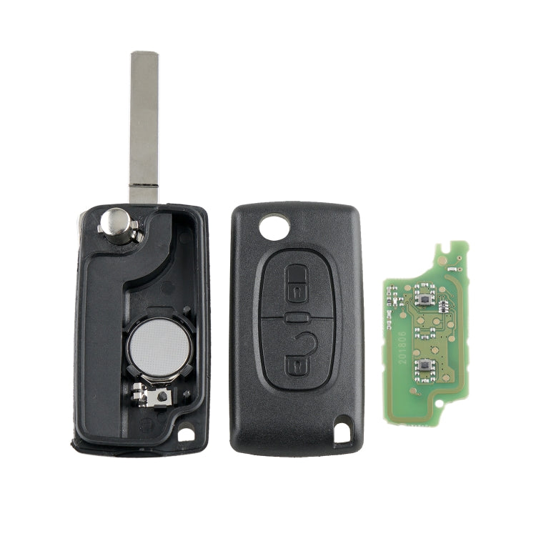 For PEUGEOT 2 Buttons Intelligent Remote Control Car Key with Integrated Chip & Battery & Holder, without Grooved, Frequency: 433MHz - Remote Car Key by PMC TechLife | Online Shopping South Africa | PMC TechLife | Buy Now Pay Later Mobicred