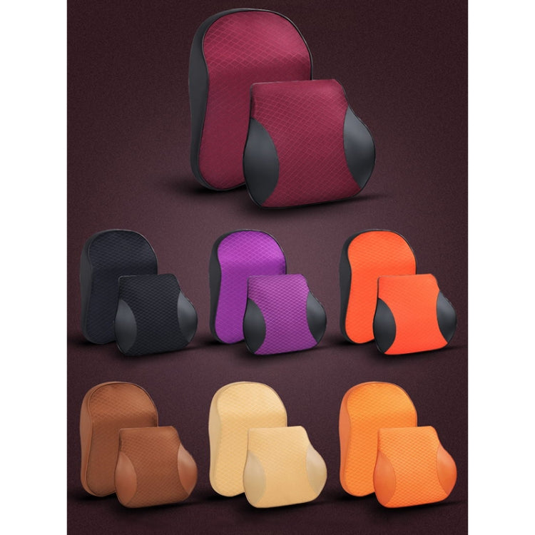 Four Seasons Breathable Memory Foam Car Lumbar Pillow Polyester Pillow (Purple) - Seat Accessories by PMC TechLife | Online Shopping South Africa | PMC TechLife | Buy Now Pay Later Mobicred