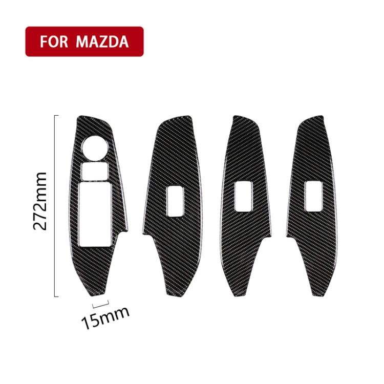 Car Carbon Fiber Left Drive Window Lift Panel Decorative Sticker for Mazda Axela 2014 / 2017-2018 - Car Interior Mouldings by PMC Jewellery | Online Shopping South Africa | PMC Jewellery | Buy Now Pay Later Mobicred