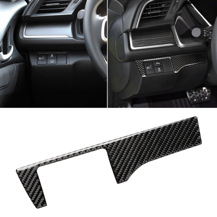 Car Carbon Fiber Headlight Switch Panel Decorative Sticker for Honda Tenth Generation Civic 2016-2019, Left Drive - free shipping - PMC TechLife - Order now!