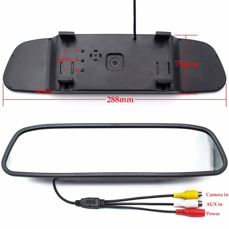 PZ604 170 Degree Car 4.3 inch Rearview Mirror Monitor with Round Camera - Rear View Cameras by PMC Jewellery | Online Shopping South Africa | PMC Jewellery | Buy Now Pay Later Mobicred