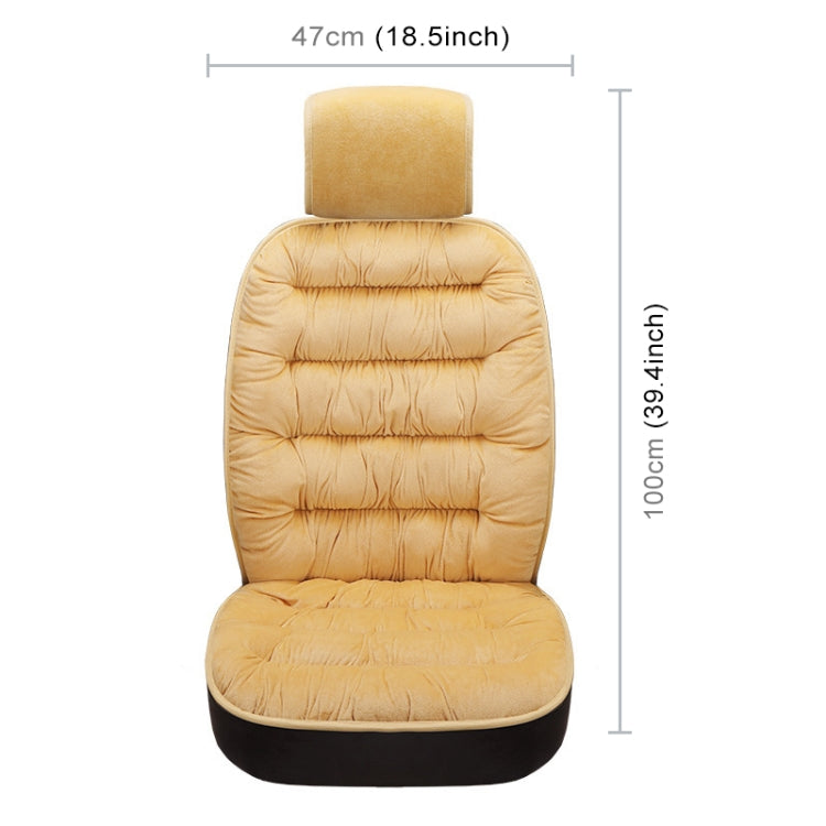 Car Thick Plush Seat Cushion Warmer Cover Winter Seat Mat (Beige) - Seat Accessories by PMC TechLife | Online Shopping South Africa | PMC TechLife | Buy Now Pay Later Mobicred