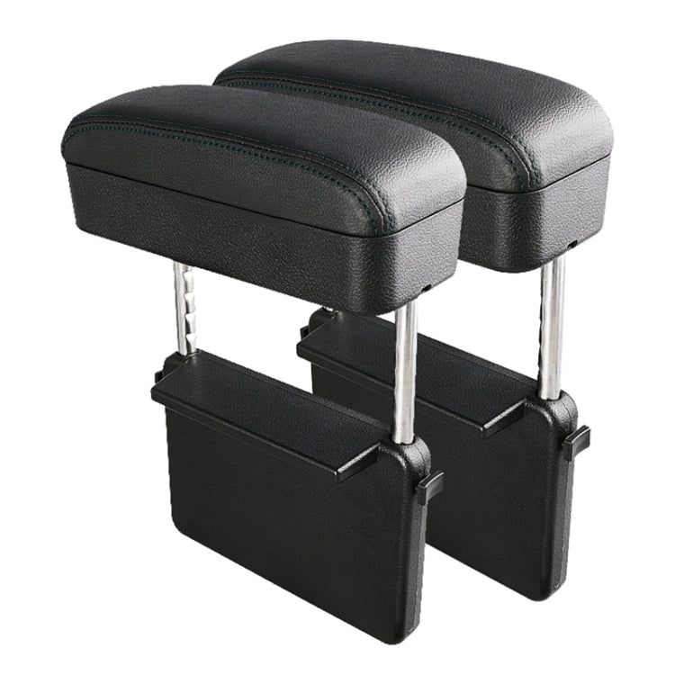 2 PCS Universal Car PU Leather Wrapped Armrest Box Cushion Car Armrest Box Mat with Storage Box (Black) - free shipping - PMC TechLife - Order now!