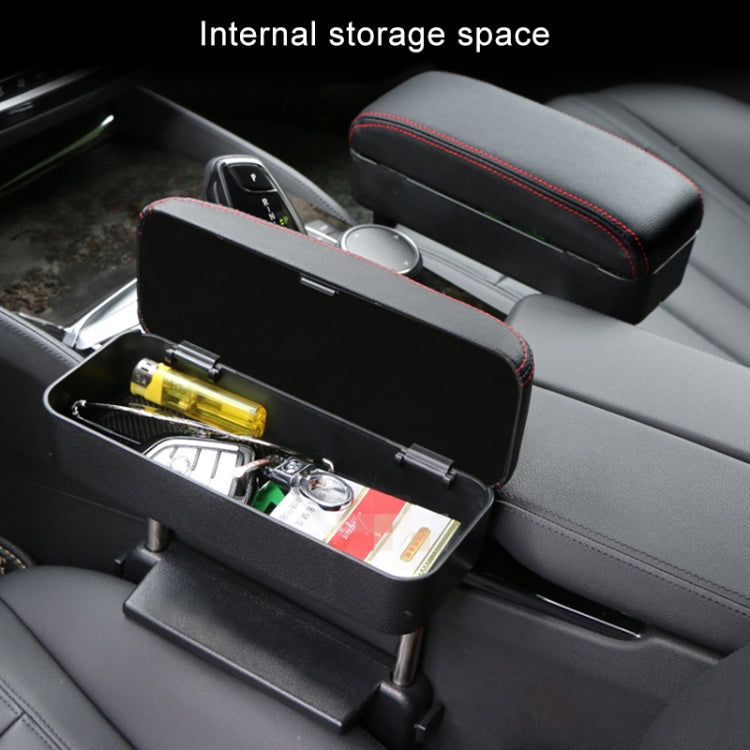 2 PCS Universal Car PU Leather Wrapped Armrest Box Cushion Car Armrest Box Mat with Storage Box (Black) - free shipping - PMC TechLife - Order now!