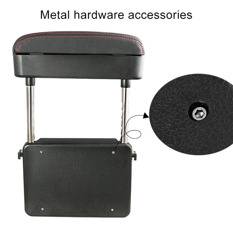 2 PCS Universal Car PU Leather Wrapped Armrest Box Cushion Car Armrest Box Mat with Storage Box (Black) - free shipping - PMC TechLife - Order now!