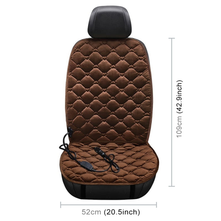 Car 12V Front Seat Heater Cushion Warmer Cover Winter Heated Warm, Single Seat (Coffee) - Seat Accessories by PMC Jewellery | Online Shopping South Africa | PMC Jewellery | Buy Now Pay Later Mobicred