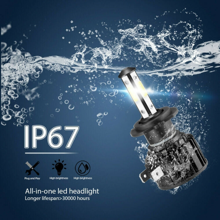 F8 H7 2 PCS 22W 3000LM 6000K Four Side DOB LED Headlight Fog Light Bulbs High Beam Conversion Kit DC 9-32V - LED Headlamps by PMC Jewellery | Online Shopping South Africa | PMC Jewellery