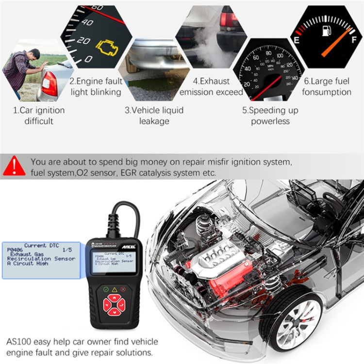 Ancel AS100 Car Fault Detector OBDII Engine Fault Light Clear - Electronic Test by PMC TechLife | Online Shopping South Africa | PMC TechLife | Buy Now Pay Later Mobicred