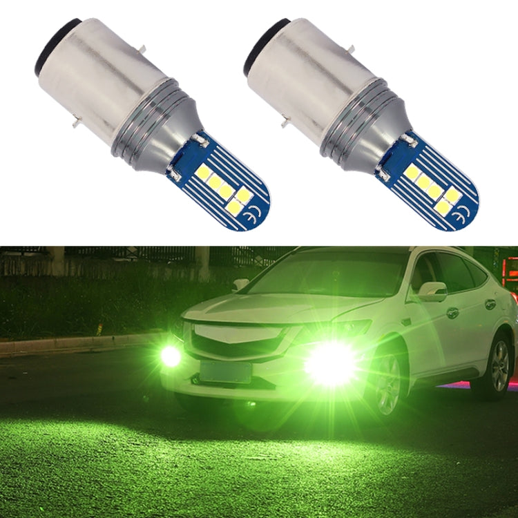 1 Pair BA20D DC12V 7.8W Car LED Fog Light (Lime Green) - Fog / Driving Lights by PMC Jewellery | Online Shopping South Africa | PMC Jewellery | Buy Now Pay Later Mobicred