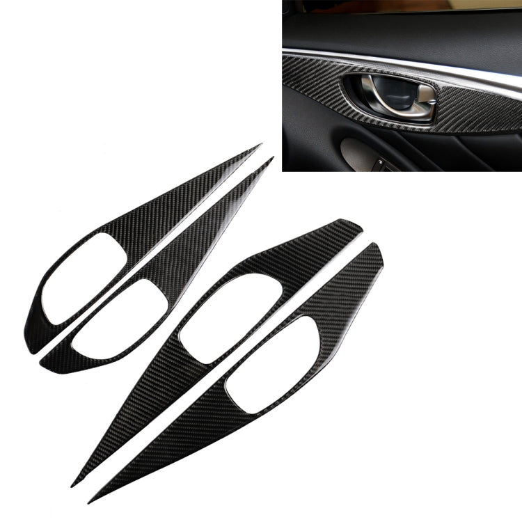 4 PCS Car Carbon Fiber Door Inner Handle Panel Decorative Sticker for Infiniti Q50 2014-2020 - Car Interior Mouldings by PMC Jewellery | Online Shopping South Africa | PMC Jewellery | Buy Now Pay Later Mobicred