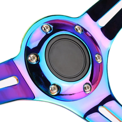 Car Colorful Modified Racing Sport Horn Button Steering Wheel, Diameter: 35cm(Sky Blue) - Steering Wheel Accessories by PMC Jewellery | Online Shopping South Africa | PMC Jewellery | Buy Now Pay Later Mobicred