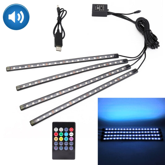 4 in 1 Universal Car USB Colorful Acoustic LED Atmosphere Lights Colorful Lighting Decorative Lamp, with 18LEDs SMD-5050 Lamps and Remote Control, DC 5V 8.6W - Atmosphere lights by PMC Jewellery | Online Shopping South Africa | PMC Jewellery | Buy Now Pay Later Mobicred