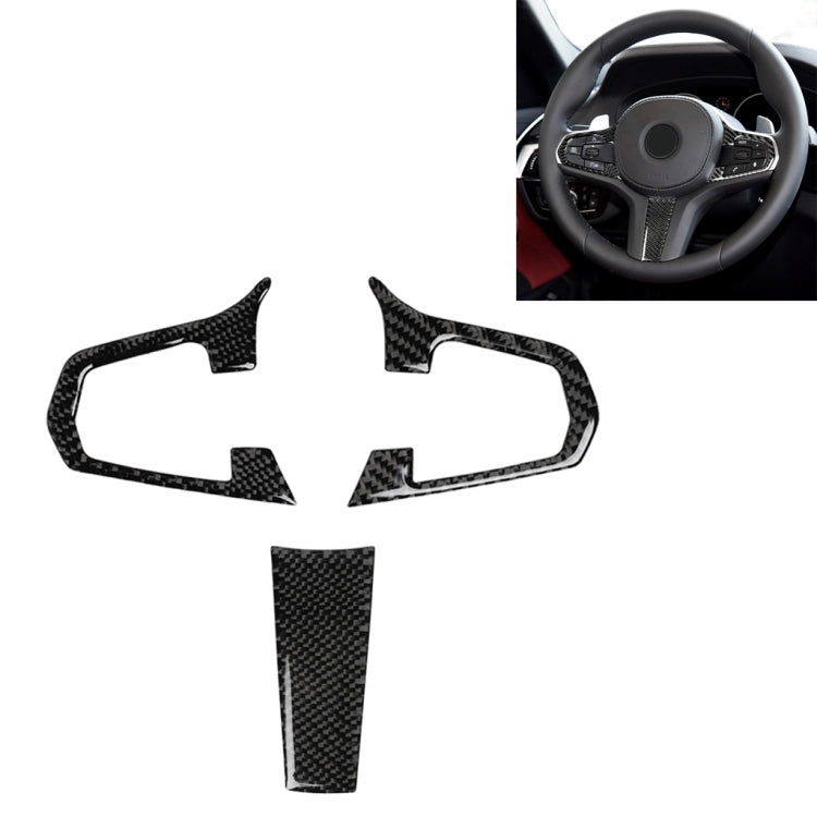 3 in 1 Car Carbon Fiber Solid Color Steering Wheel Button Decorative Sticker for BMW 5 Series G30 X3 G01, Left and Right Drive Universal - Car Interior Mouldings by PMC Jewellery | Online Shopping South Africa | PMC Jewellery | Buy Now Pay Later Mobicred