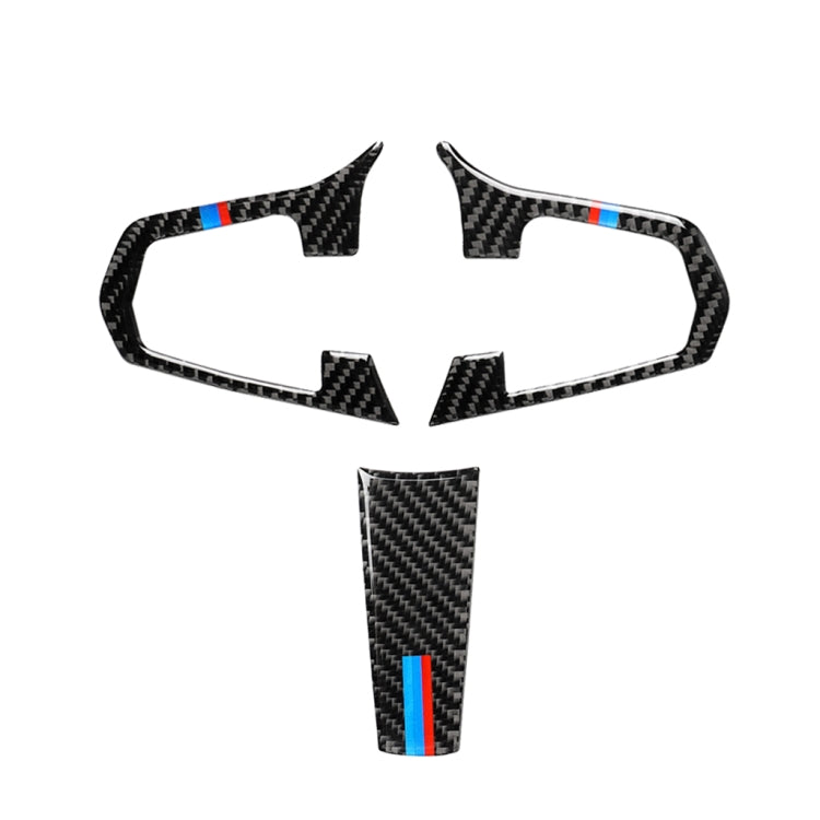 3 in 1 Car Carbon Fiber Tricolor Steering Wheel Button Decorative Sticker for BMW 5 Series G30 X3 G01, Left and Right Drive Universal - Car Interior Mouldings by PMC Jewellery | Online Shopping South Africa | PMC Jewellery