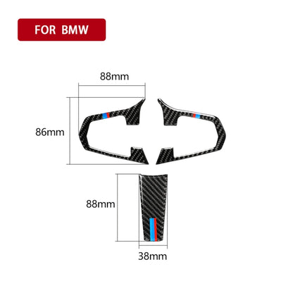 3 in 1 Car Carbon Fiber Tricolor Steering Wheel Button Decorative Sticker for BMW 5 Series G30 X3 G01, Left and Right Drive Universal - Car Interior Mouldings by PMC Jewellery | Online Shopping South Africa | PMC Jewellery