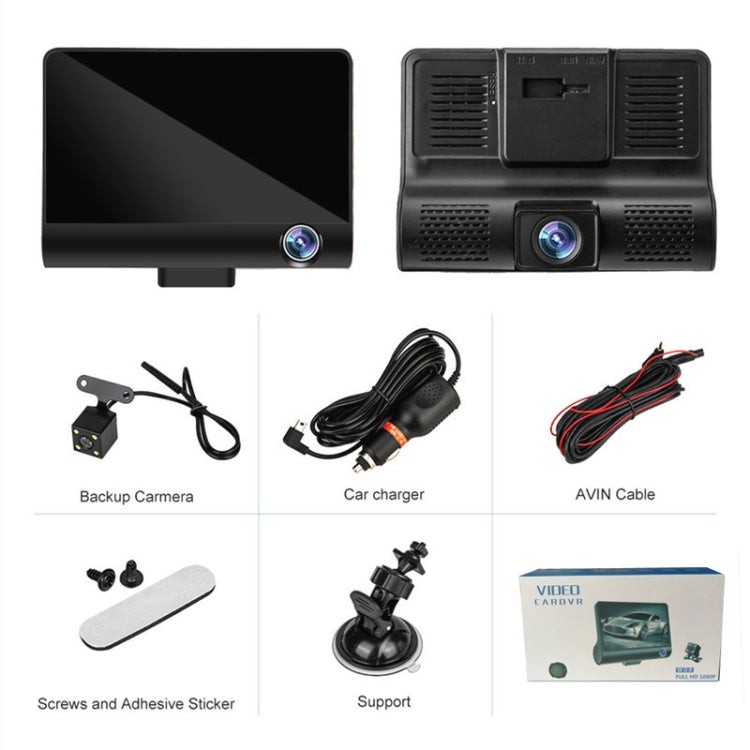 3 in 1 4 inch 170 Degree Wide Angle Night Vision HD 1080P Video Car DVR, Support Motion Detection / G-Sensor - Car DVRs by PMC TechLife | Online Shopping South Africa | PMC TechLife | Buy Now Pay Later Mobicred