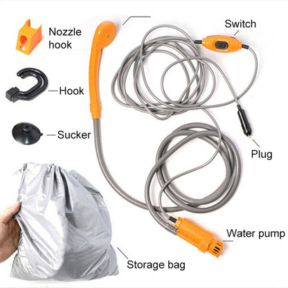 12V Portable Outdoor Car Electric Shower Sprinkler Washer (Orange) - Car washing supplies by PMC Jewellery | Online Shopping South Africa | PMC Jewellery | Buy Now Pay Later Mobicred