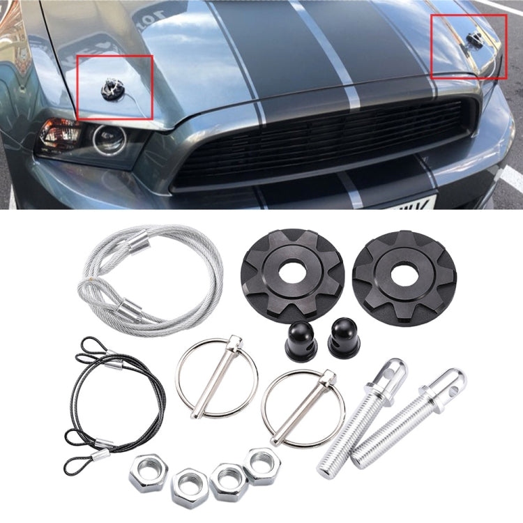 XH-6041 Car Universal Modified Aluminum Alloy Engine Hood Lock Cover(Black) - Locks & Hasps by PMC TechLife | Online Shopping South Africa | PMC TechLife | Buy Now Pay Later Mobicred