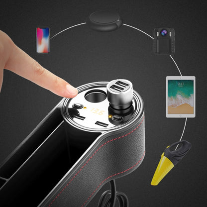 Car Multi-functional Console PU Leather Box Cigarette Lighter Charging Pocket Cup Holder Seat Gap Side Storage Box - Stowing Tidying by PMC Jewellery | Online Shopping South Africa | PMC Jewellery | Buy Now Pay Later Mobicred