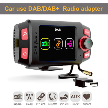 DAB-C8 Car DAB+ Digital Radio Receiver Color Screen Bluetooth Hands-free - Bluetooth Car Kits by PMC Jewellery | Online Shopping South Africa | PMC Jewellery | Buy Now Pay Later Mobicred