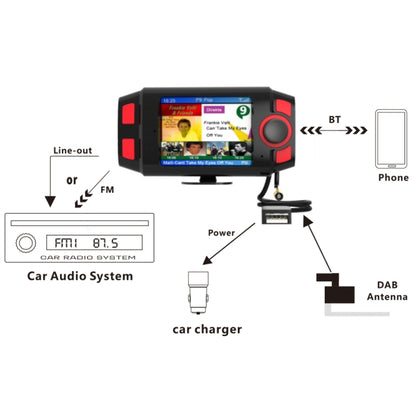 DAB-C8 Car DAB+ Digital Radio Receiver Color Screen Bluetooth Hands-free - Bluetooth Car Kits by PMC Jewellery | Online Shopping South Africa | PMC Jewellery | Buy Now Pay Later Mobicred