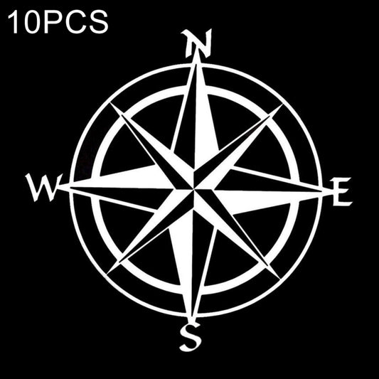 10 PCS Car Compass Pattern Random Decorative Sticker White - Decorative Sticker by PMC Jewellery | Online Shopping South Africa | PMC Jewellery | Buy Now Pay Later Mobicred