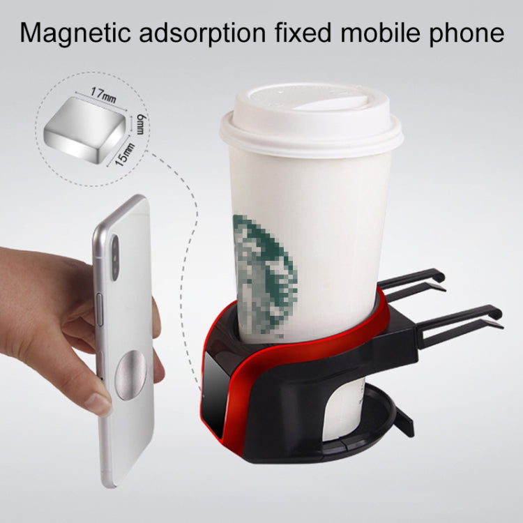 2 in 1 Car Air Outlet Magnetic Mount Beverage Cup Stand Phone Holder(Silver) - Car Drink Holders by PMC TechLife | Online Shopping South Africa | PMC TechLife | Buy Now Pay Later Mobicred
