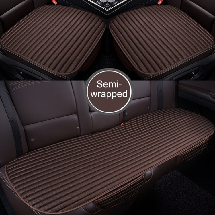 3 in 1 Car Seat Cushion Free Binding Half Inclusive Seat Mat Set (Coffee) - Seat Accessories by PMC TechLife | Online Shopping South Africa | PMC TechLife | Buy Now Pay Later Mobicred