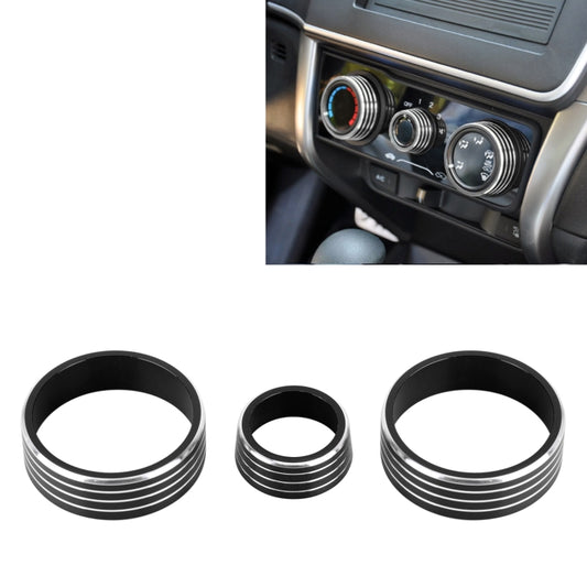 3 PCS Car Aluminum Alloy Air Conditioner Knob Case for Honda VEZEL / XR-V / Fit / GIENIA / City(Black) - Decoration Rings by PMC Jewellery | Online Shopping South Africa | PMC Jewellery | Buy Now Pay Later Mobicred