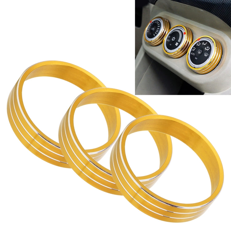 Car Metal Air Conditioner Knob Case for Mitsubishi ASX (Gold) - Decoration Rings by PMC Jewellery | Online Shopping South Africa | PMC Jewellery | Buy Now Pay Later Mobicred