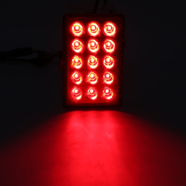 DC12V 1W Car Square Highlight Brake Lights Reversing Light with 15LEDs SMD-3528 (Black) - Brake Lights by PMC TechLife | Online Shopping South Africa | PMC TechLife