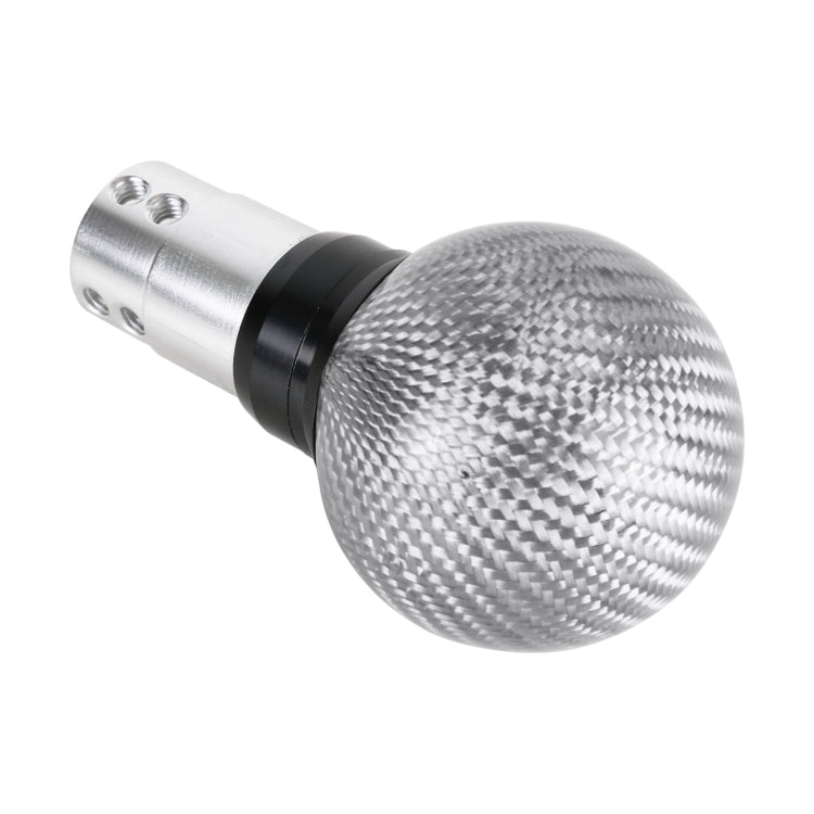 Universal Car Pressable Telescopic Carbon Fiber Gear Head Gear Shift Knob, Length: 9.5cm (Silver) - Shift Knob by PMC Jewellery | Online Shopping South Africa | PMC Jewellery | Buy Now Pay Later Mobicred