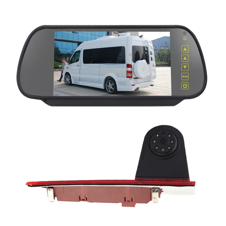 PZ477 Car Waterproof 170 Degree Brake Light View Camera + 7 inch Rearview Monitor for Ford Transit Custom - Rear View Cameras by PMC Jewellery | Online Shopping South Africa | PMC Jewellery | Buy Now Pay Later Mobicred