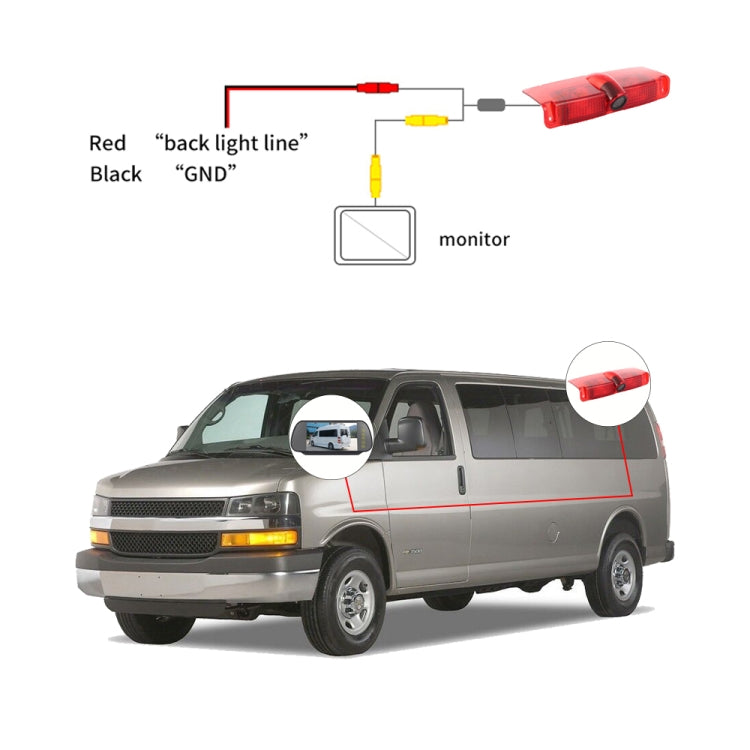 PZ478 Car Waterproof 170 Degree Brake Light View Camera for Chevrolet Express Van / CMC Savana Van - Rear View Cameras by PMC Jewellery | Online Shopping South Africa | PMC Jewellery | Buy Now Pay Later Mobicred