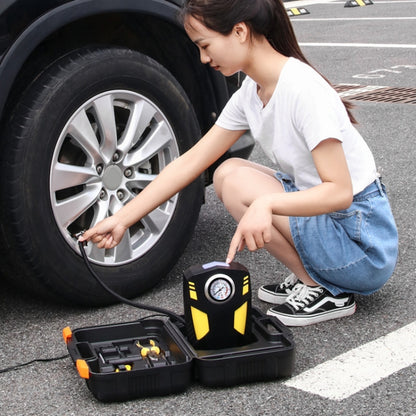 Car 12V Portable Inflatable Cylinder Pedal Pointer Air Pump with Light & Tool Box - Inflatable Pump by PMC Jewellery | Online Shopping South Africa | PMC Jewellery