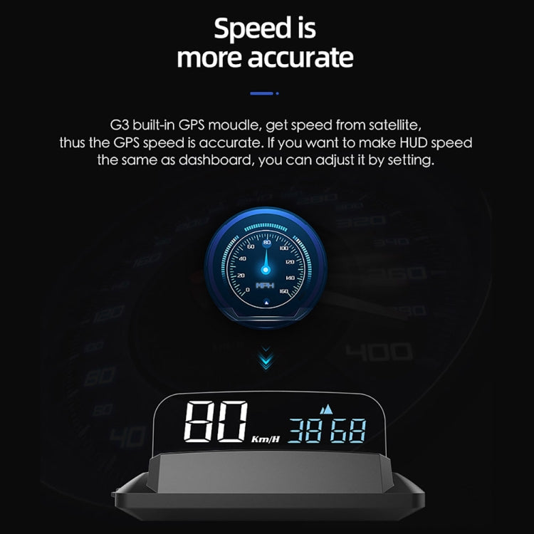 H400G Car 3.5 inch GPS Mode HUD Head-up Display Support Speed / Time / Distance Display - Head Up Display System by PMC TechLife | Online Shopping South Africa | PMC TechLife | Buy Now Pay Later Mobicred