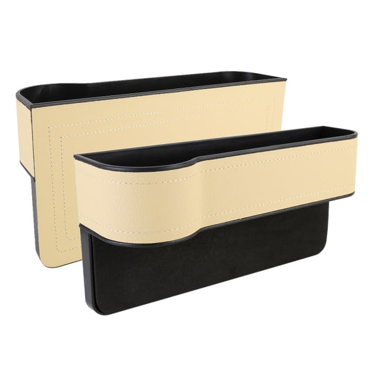 2 PCS Car Multi-functional Principal And Deputy Driver Seat Console Leather Box (Beige) - Stowing Tidying by PMC Jewellery | Online Shopping South Africa | PMC Jewellery | Buy Now Pay Later Mobicred