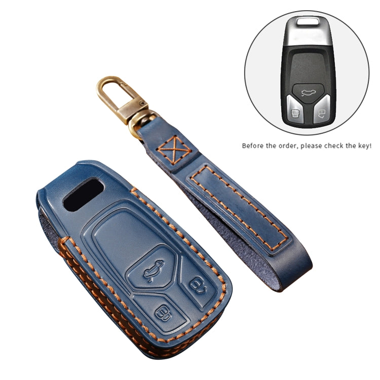 Hallmo Car Cowhide Leather Key Protective Cover Key Case for Audi A6L / A8L / A4 / A7 / A5 A Style(Brown) - free shipping - PMC TechLife - Order now!