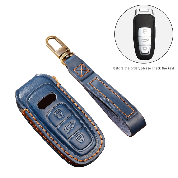 Hallmo Car Cowhide Leather Key Protective Cover Key Case for Audi A6L / A8L / A4 / A7 / A5 C Style(Black) - free shipping - PMC TechLife - Order now!