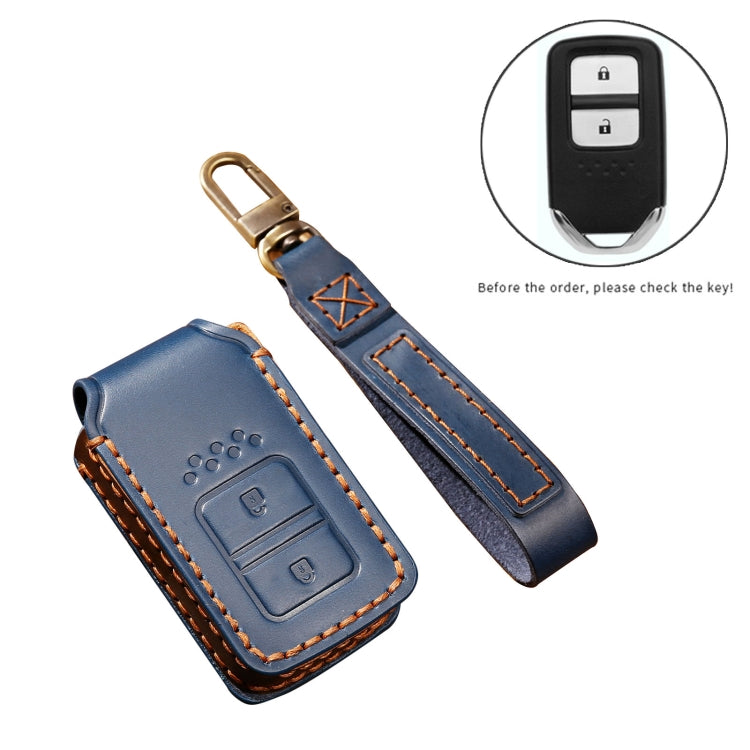 Hallmo Car Cowhide Leather Key Protective Cover Key Case for Honda Civic / Accord 2-button(Brown) - free shipping - PMC TechLife - Order now!