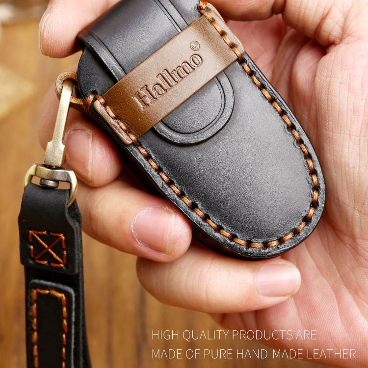 Hallmo Car Cowhide Leather Key Protective Cover Key Case for Tesla Model X B Style(Brown) - free shipping - PMC TechLife - Order now!