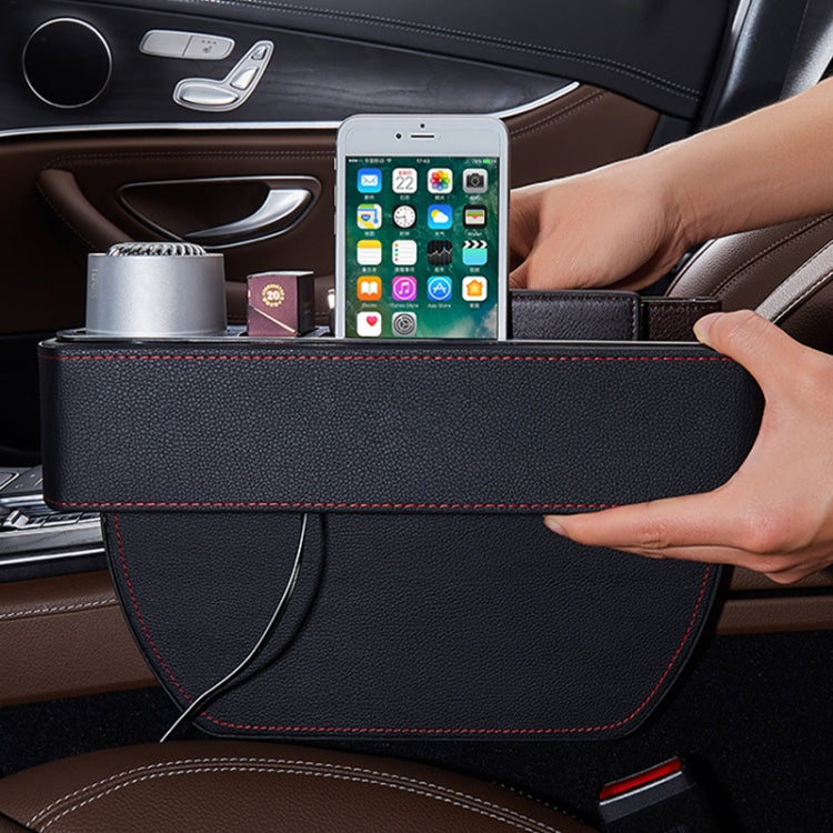 Car Multi-functional Wireless Fast Charge Console PU Leather Box Cup Holder Seat Gap Side Storage Box (Black) - Stowing Tidying by PMC Jewellery | Online Shopping South Africa | PMC Jewellery | Buy Now Pay Later Mobicred