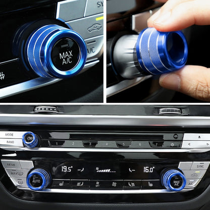 3 PCS / Set Air Conditioning Knob Metal Decorative Ring for BMW X3 / X4 / 5 Series / 7 Series / 6 Series GT (Blue) - Decoration Rings by PMC Jewellery | Online Shopping South Africa | PMC Jewellery | Buy Now Pay Later Mobicred