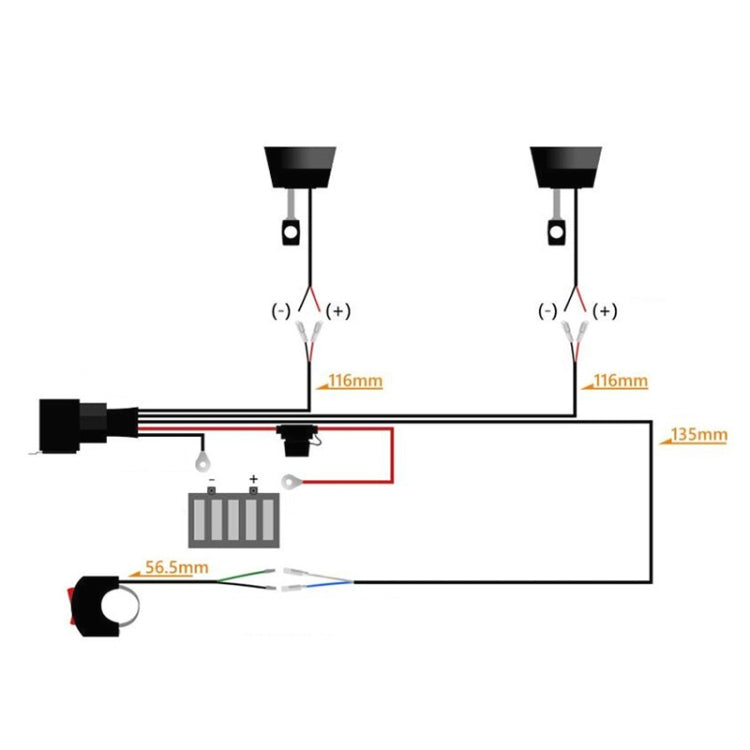 12V 2 in 1 Car / Motorcycle LED Spotlight Headlight Flashing Wiring Harness Cable - Wires by PMC Jewellery | Online Shopping South Africa | PMC Jewellery | Buy Now Pay Later Mobicred