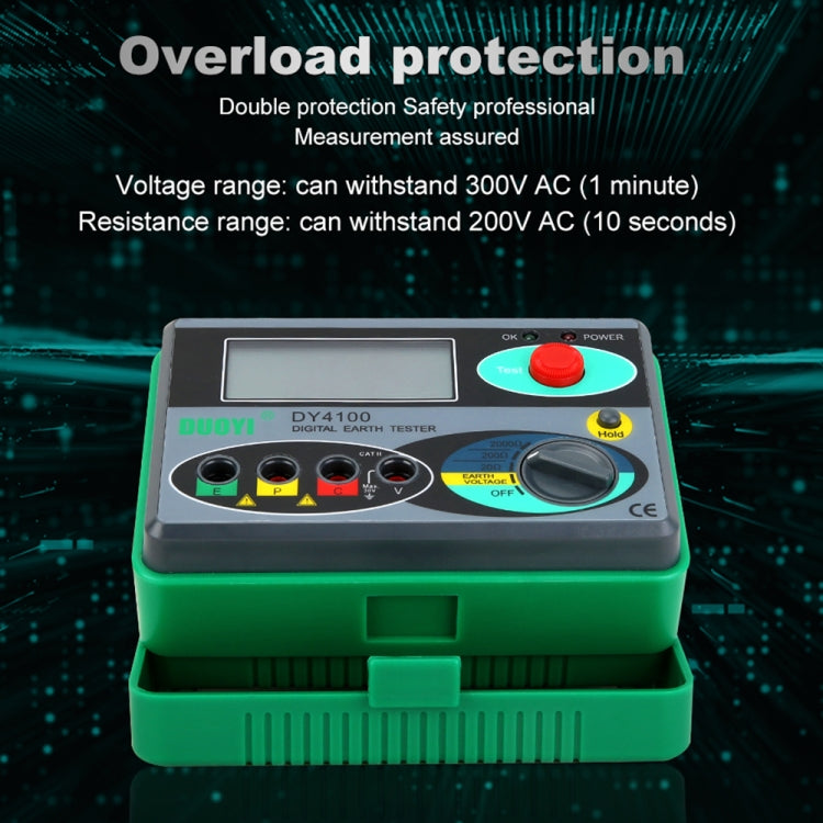 DUOYI DY4100 High-precision Digital Ground Resistance Meter Resistance Tester - free shipping - PMC TechLife - Order now!