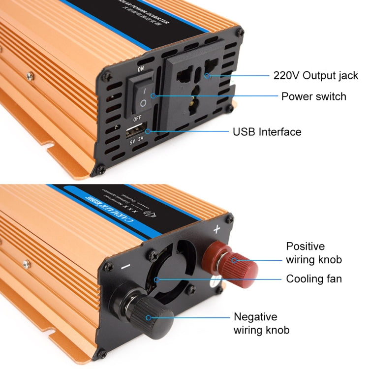 Carmaer Modified Sine Wave 60V to 220V 500W Car Multi-function Double Digital Display Inverter Household Power Converter - Modified Square Wave by PMC TechLife | Online Shopping South Africa | PMC TechLife | Buy Now Pay Later Mobicred
